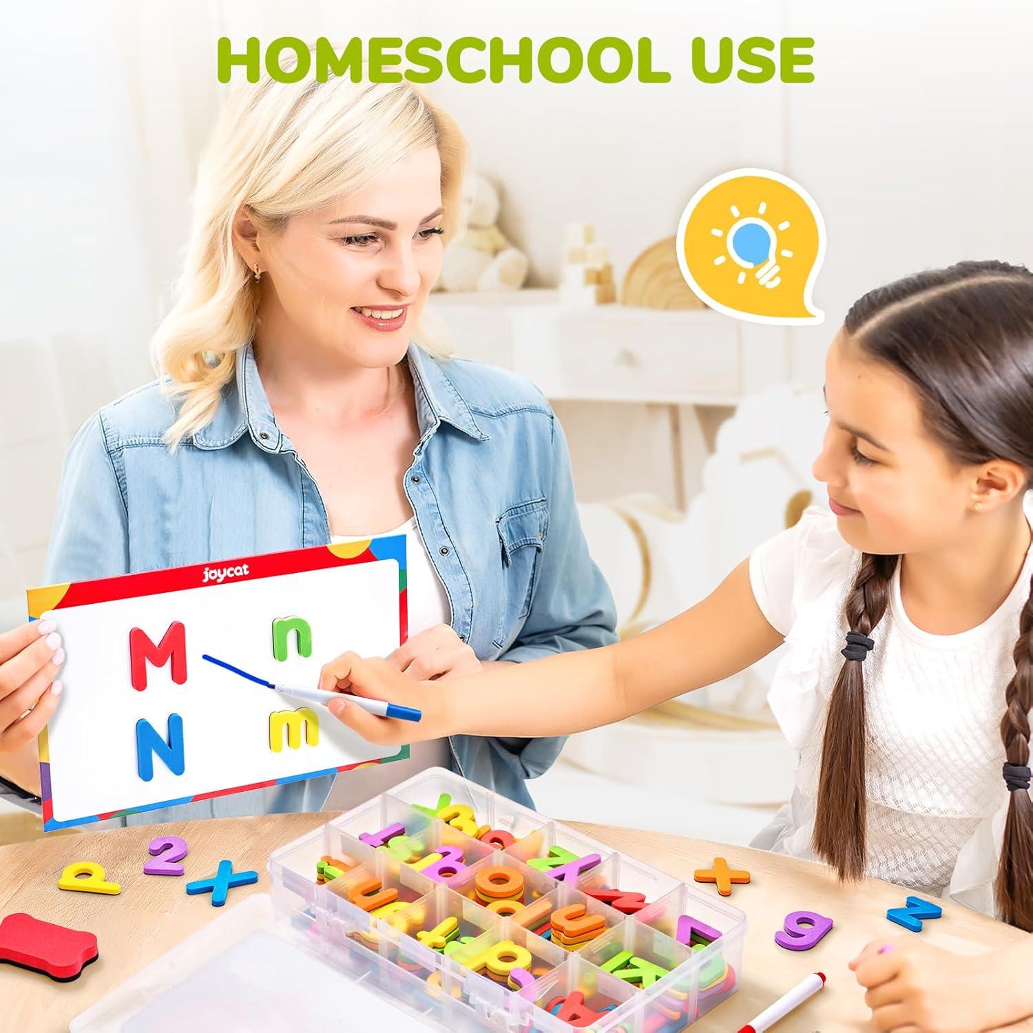 Gamenote Classroom Magnetic Alphabet Letters Kit 238 Pcs with Double – Side Magnet Board – Foam Alphabet Letters for Preschool Kids Toddler Spelling and Learning Colorful ABC Education Fridge Magnets(178PCS)