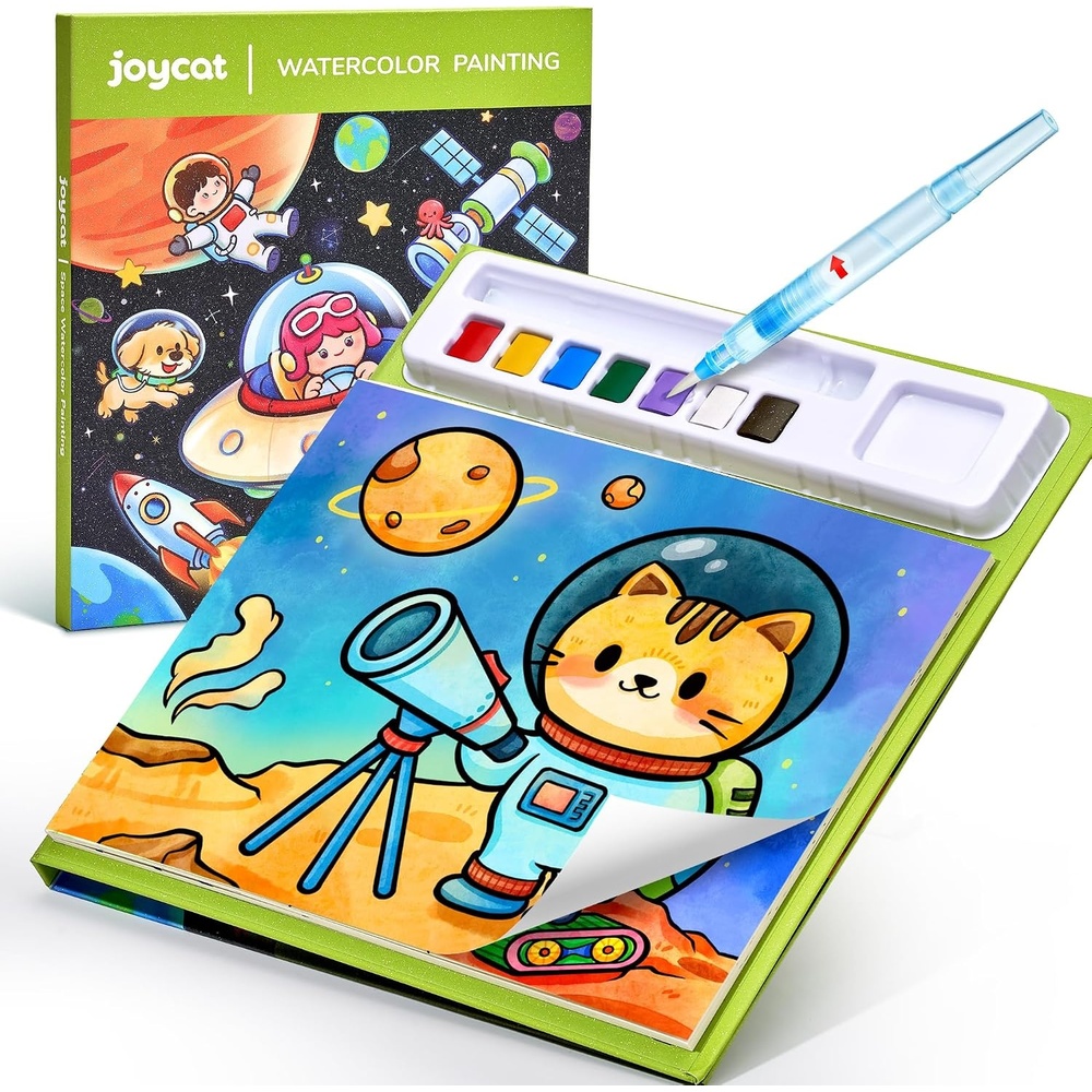JoyCat Paint with Water Coloring Books for Toddlers (Bugs & Blossoms)(Space)