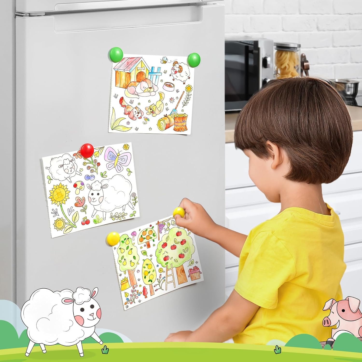 JoyCat Paint with Water Coloring Books for Toddlers (Thanksgiving)(Farm)