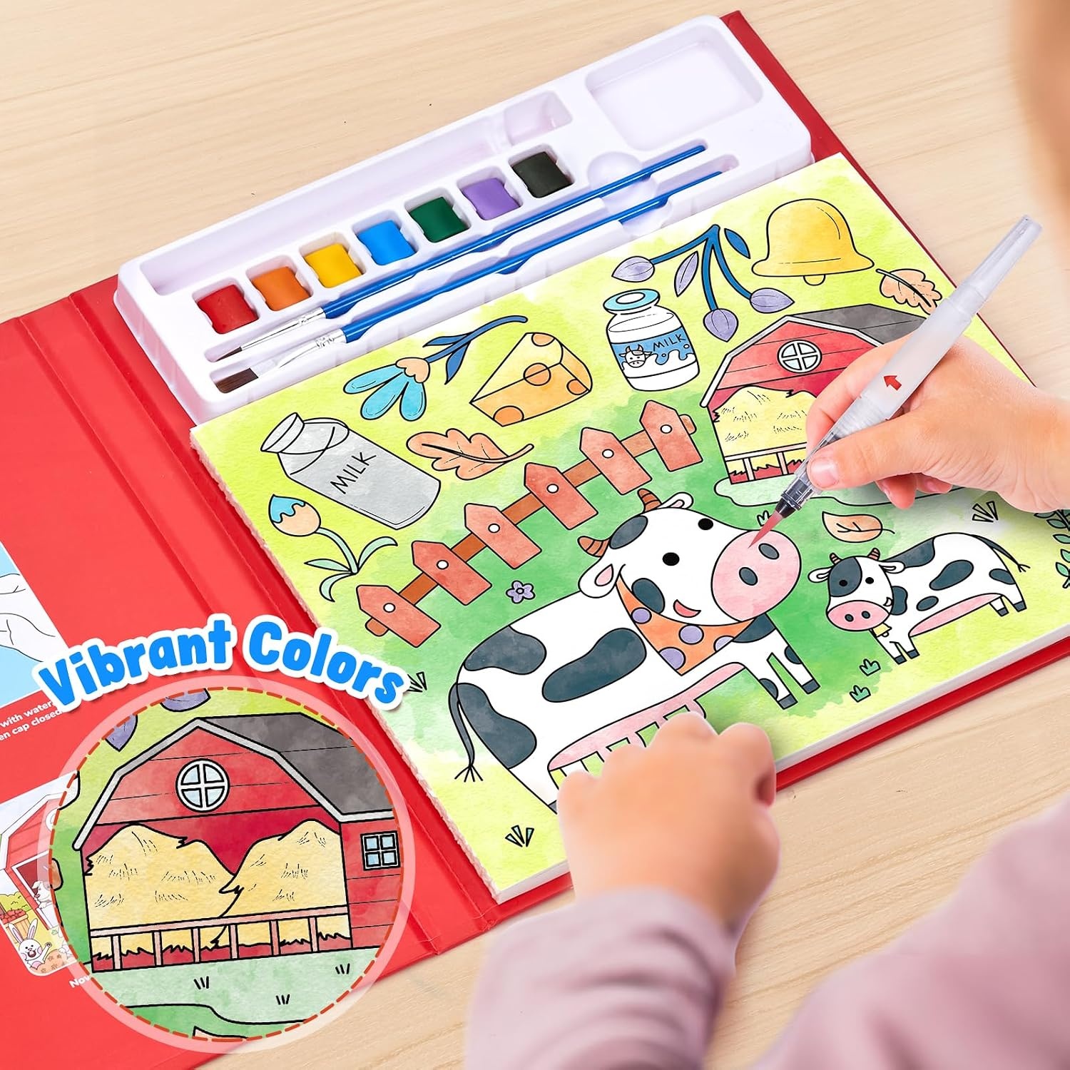 JoyCat Paint with Water Coloring Books for Toddlers (Thanksgiving)(Farm)
