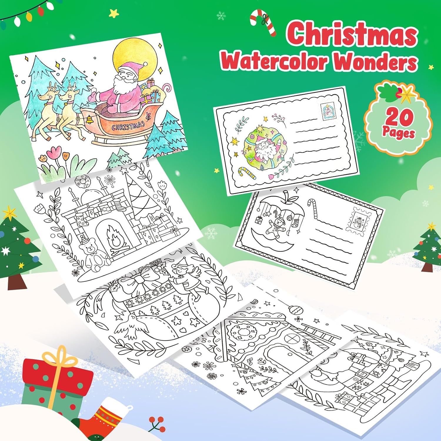 JoyCat Paint with Water Coloring Books for Toddlers (Thanksgiving)(Christmas)