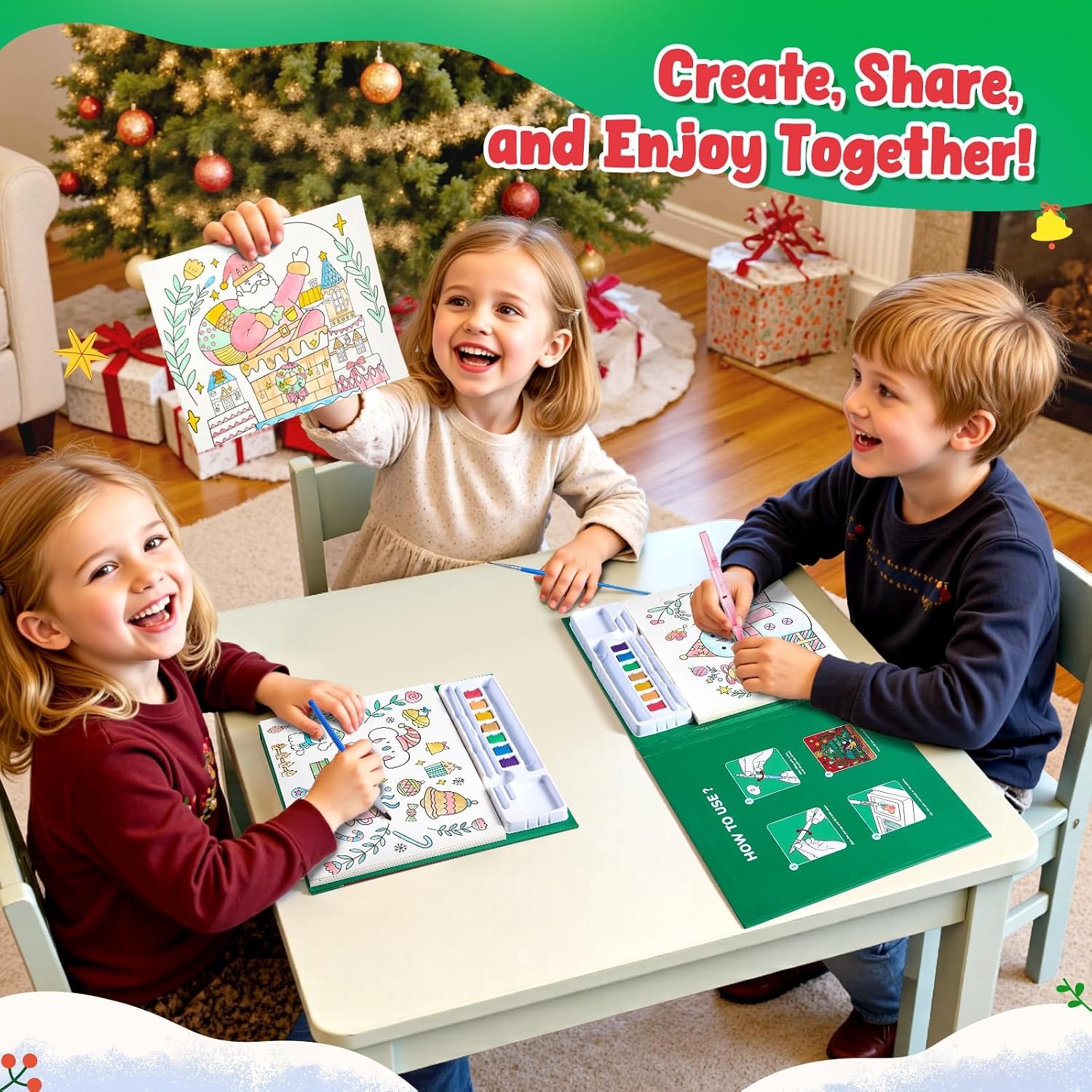 JoyCat Paint with Water Coloring Books for Toddlers (Thanksgiving)(Christmas)