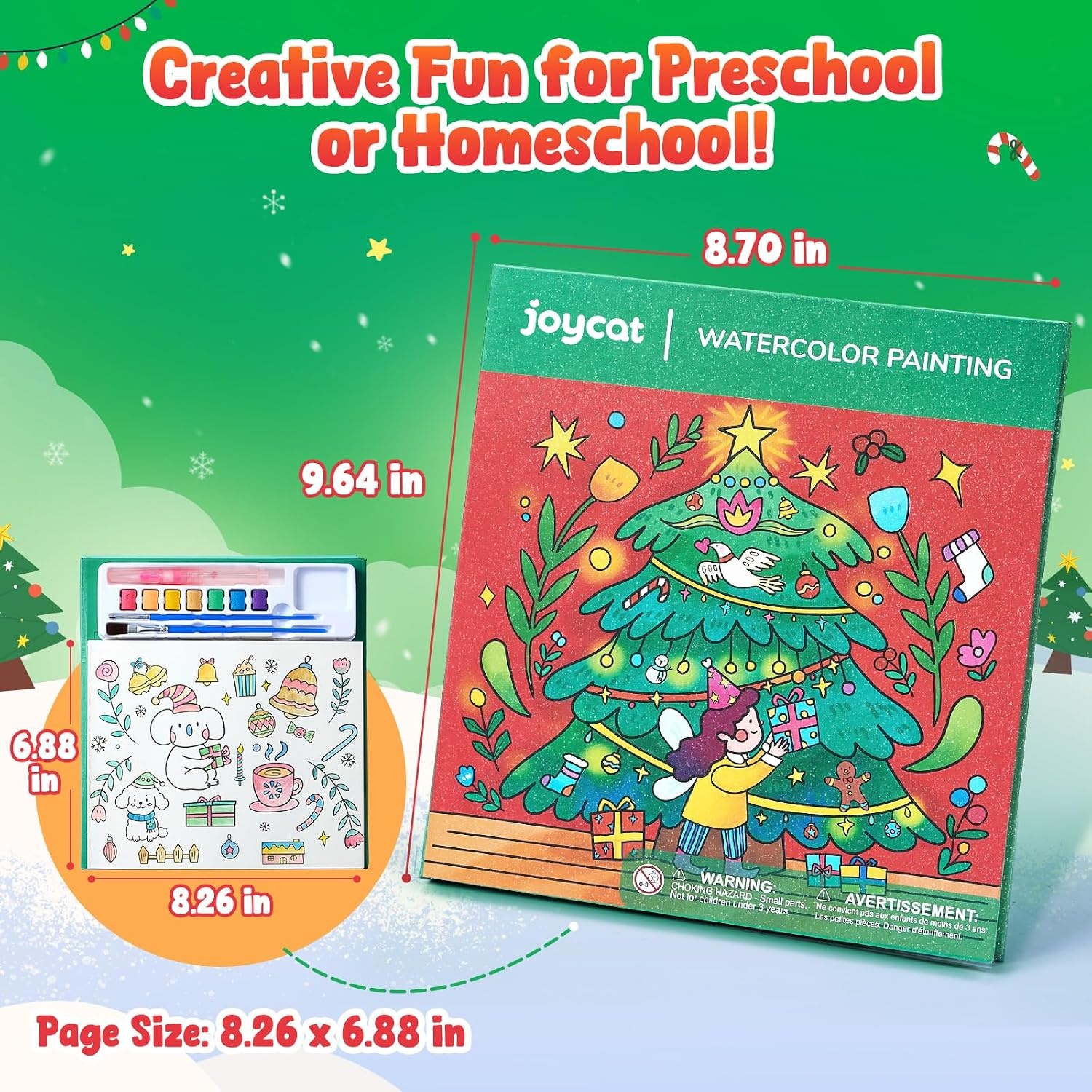 JoyCat Paint with Water Coloring Books for Toddlers (Thanksgiving)(Christmas)