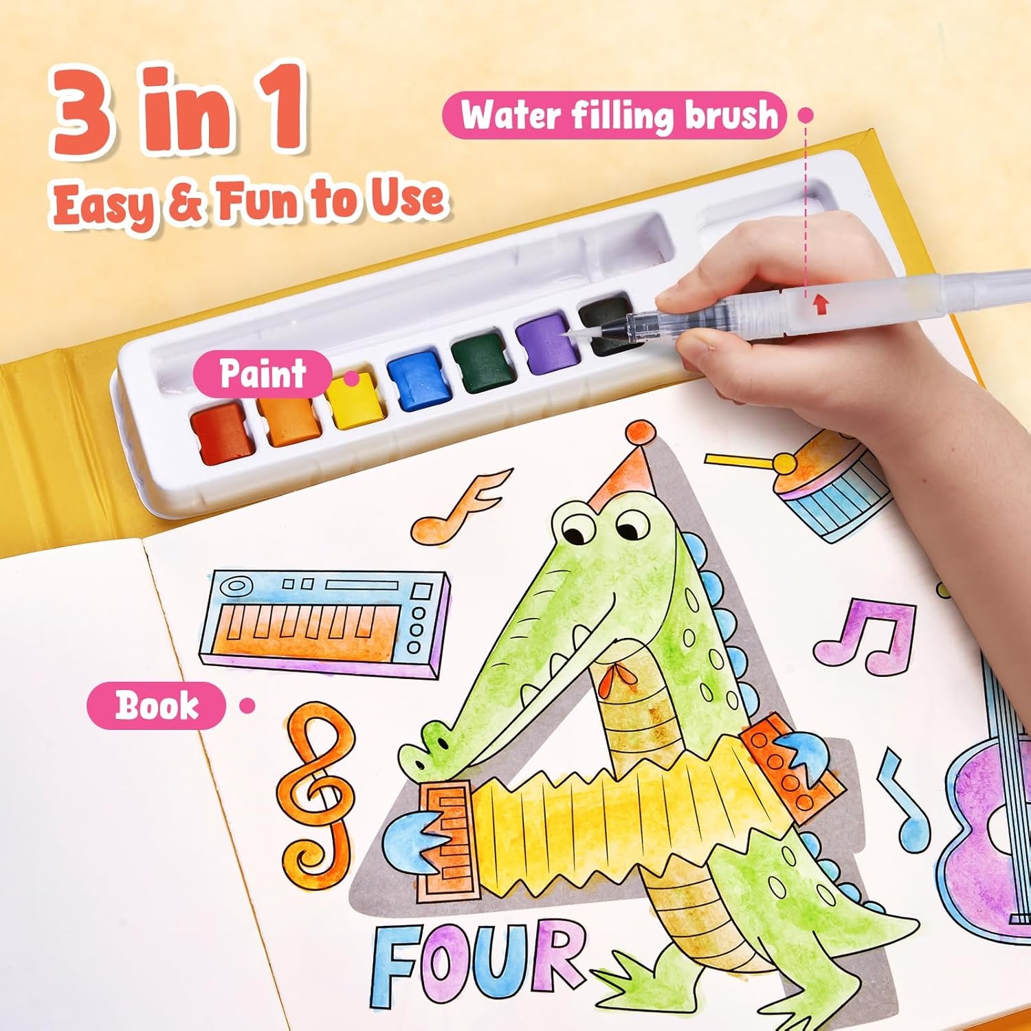 JoyCat Paint with Water Coloring Books for Toddlers (Thanksgiving)(Numbers)
