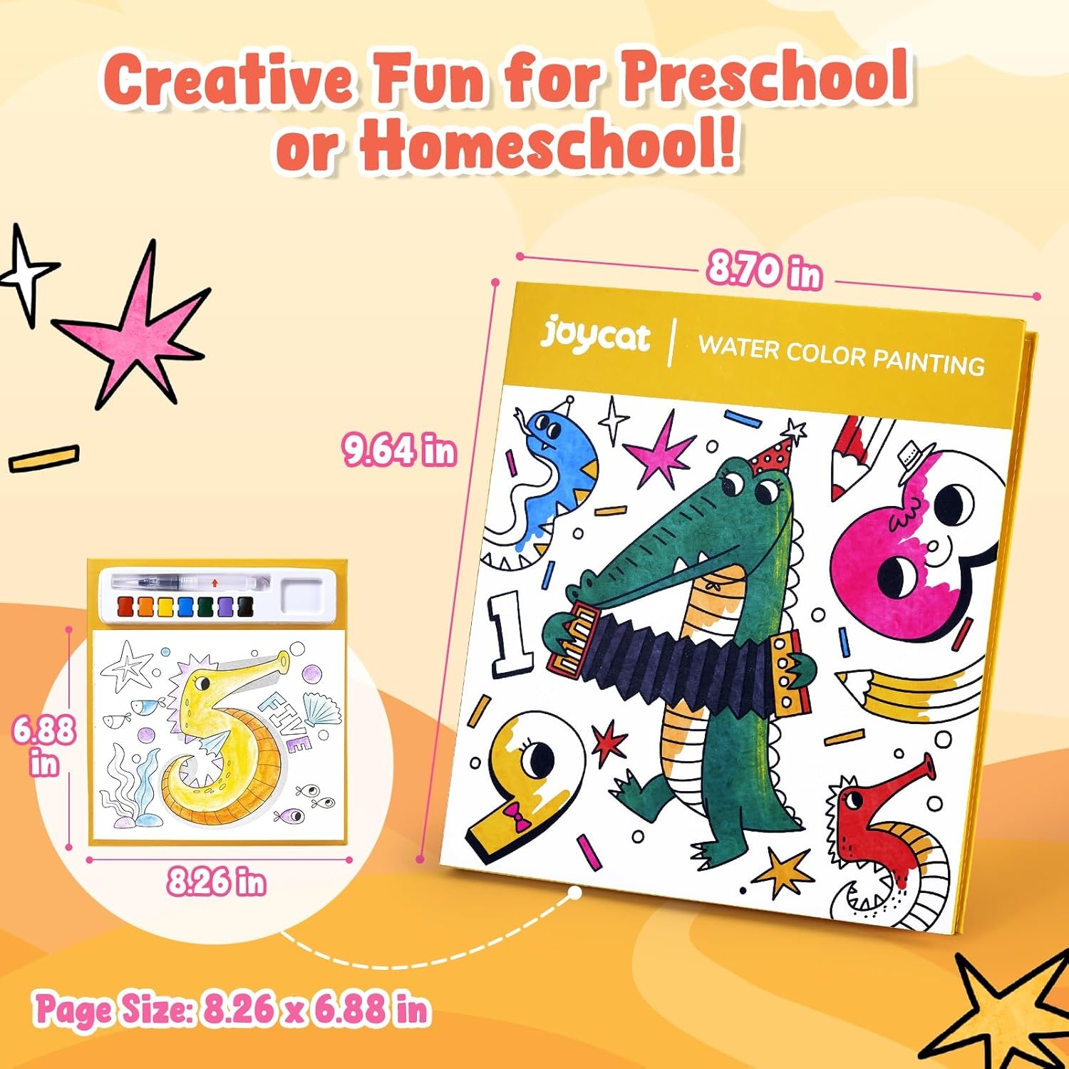 JoyCat Paint with Water Coloring Books for Toddlers (Thanksgiving)(Numbers)