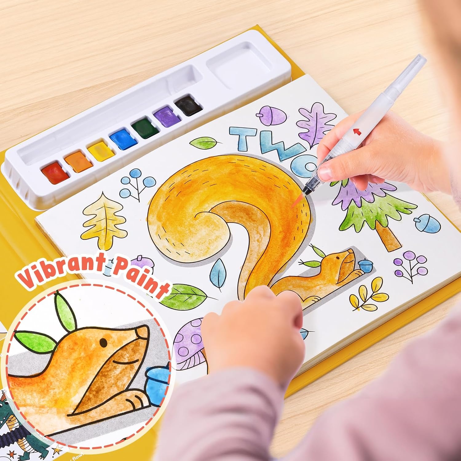 JoyCat Paint with Water Coloring Books for Toddlers (Thanksgiving)(Numbers)