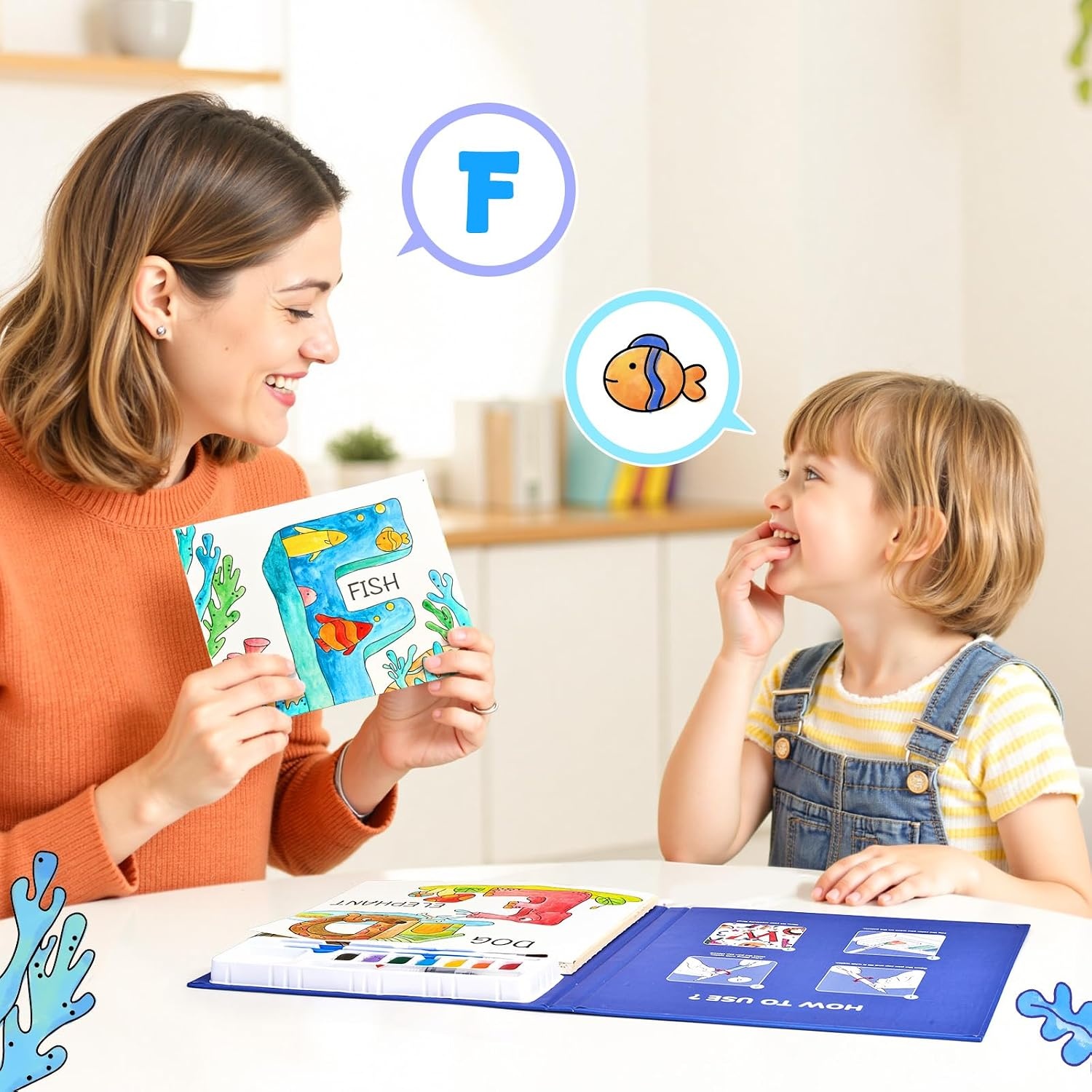 JoyCat Paint with Water Coloring Books for Toddlers (Thanksgiving)(Alphabet)