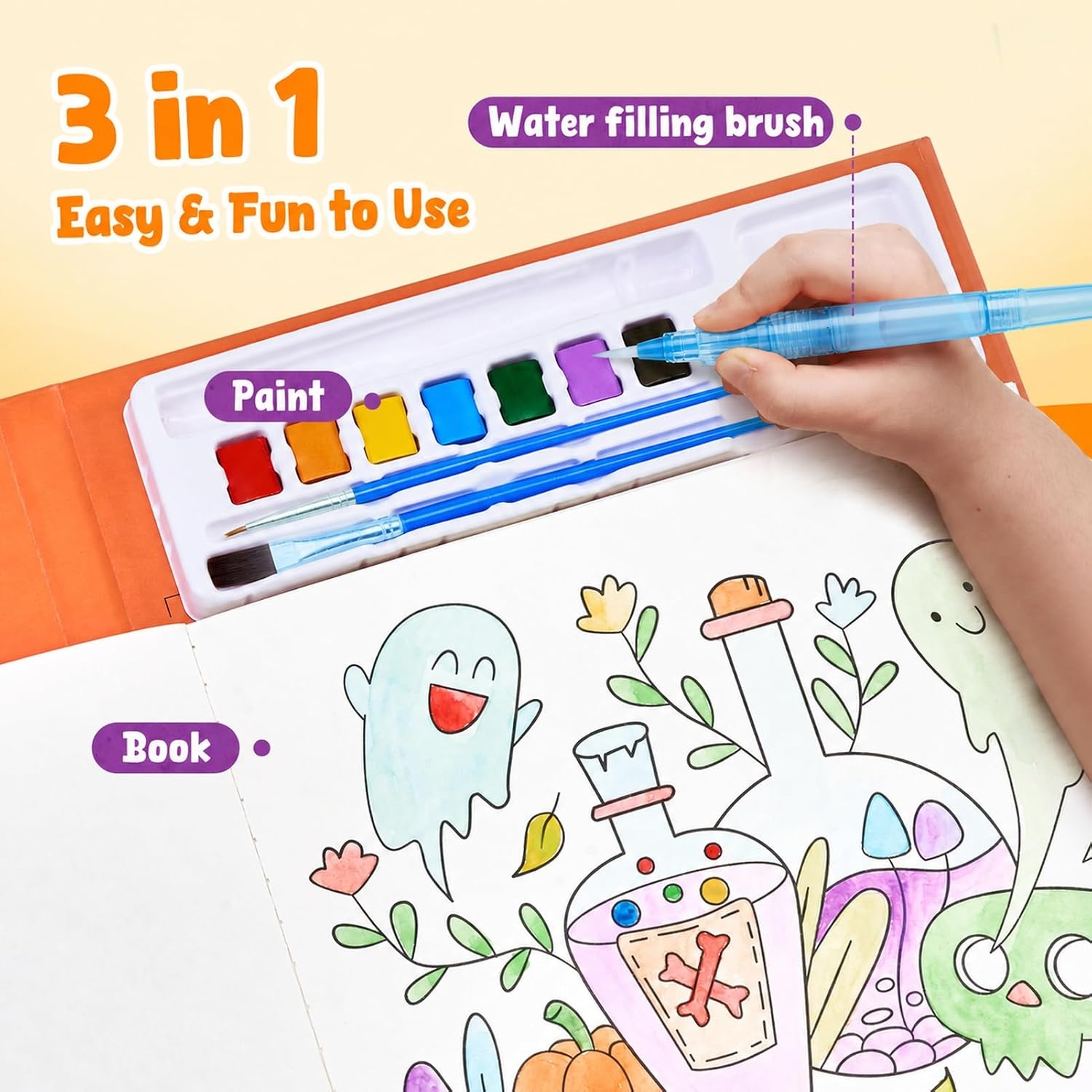 JoyCat Paint with Water Coloring Books for Toddlers (Thanksgiving)(Halloween)