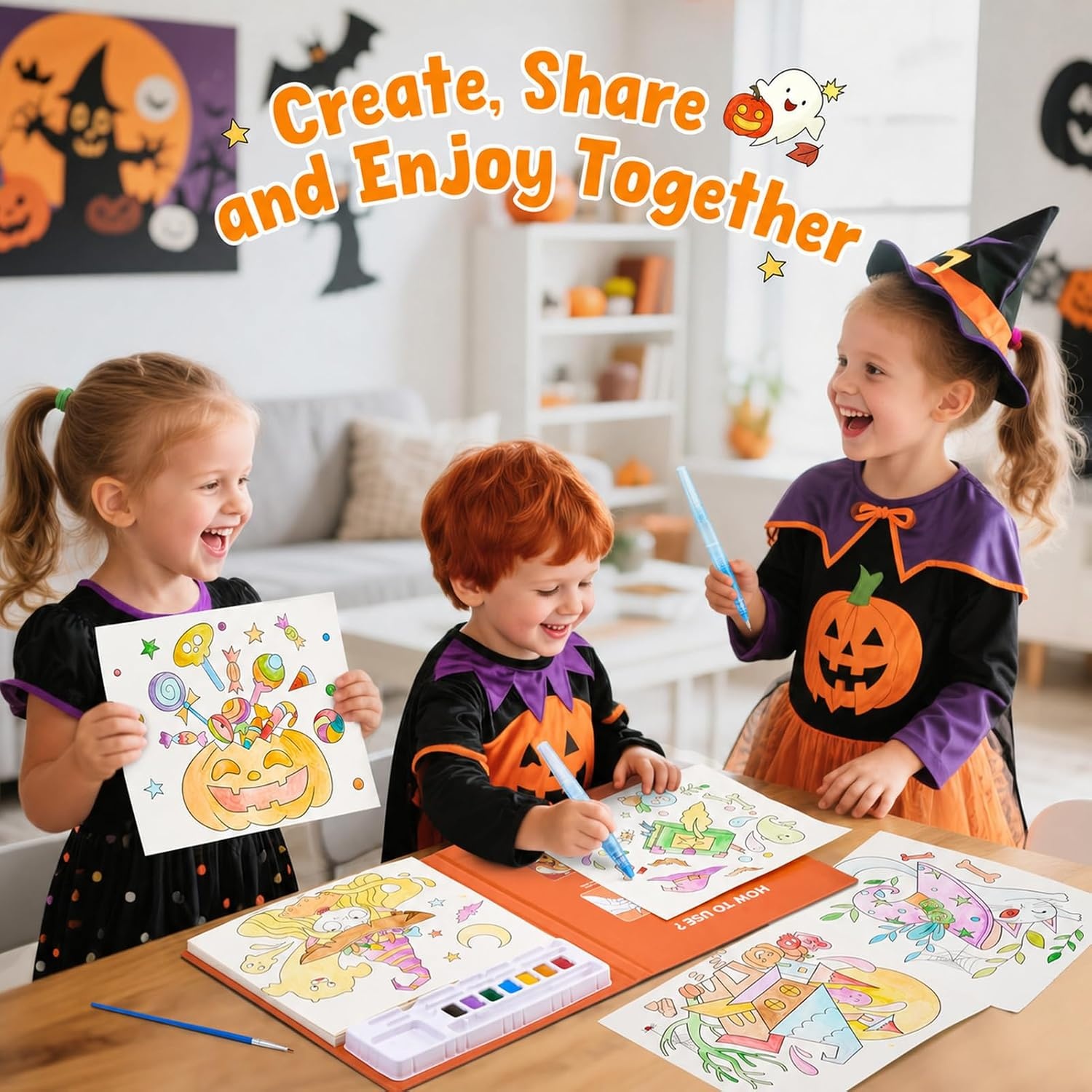 JoyCat Paint with Water Coloring Books for Toddlers (Thanksgiving)(Halloween)