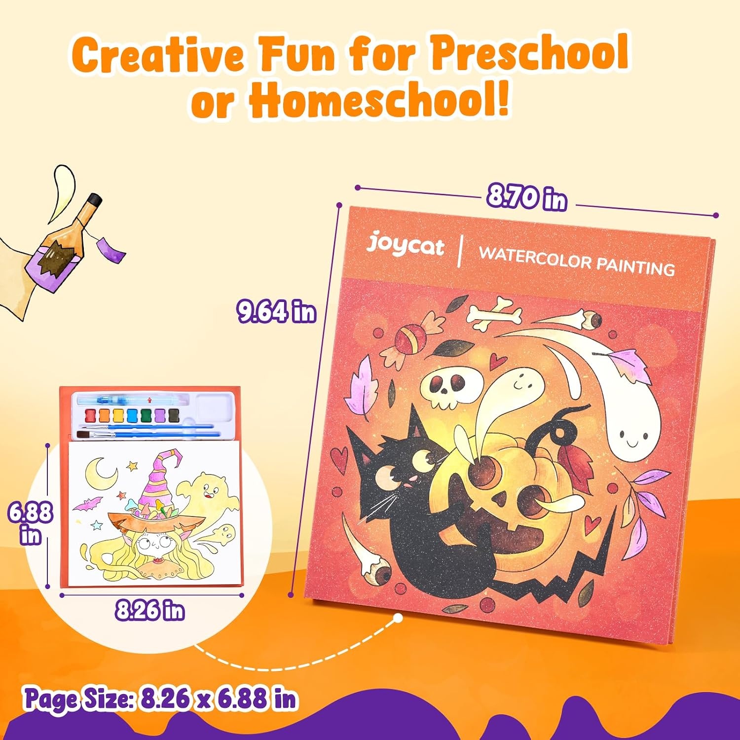JoyCat Paint with Water Coloring Books for Toddlers (Thanksgiving)(Halloween)
