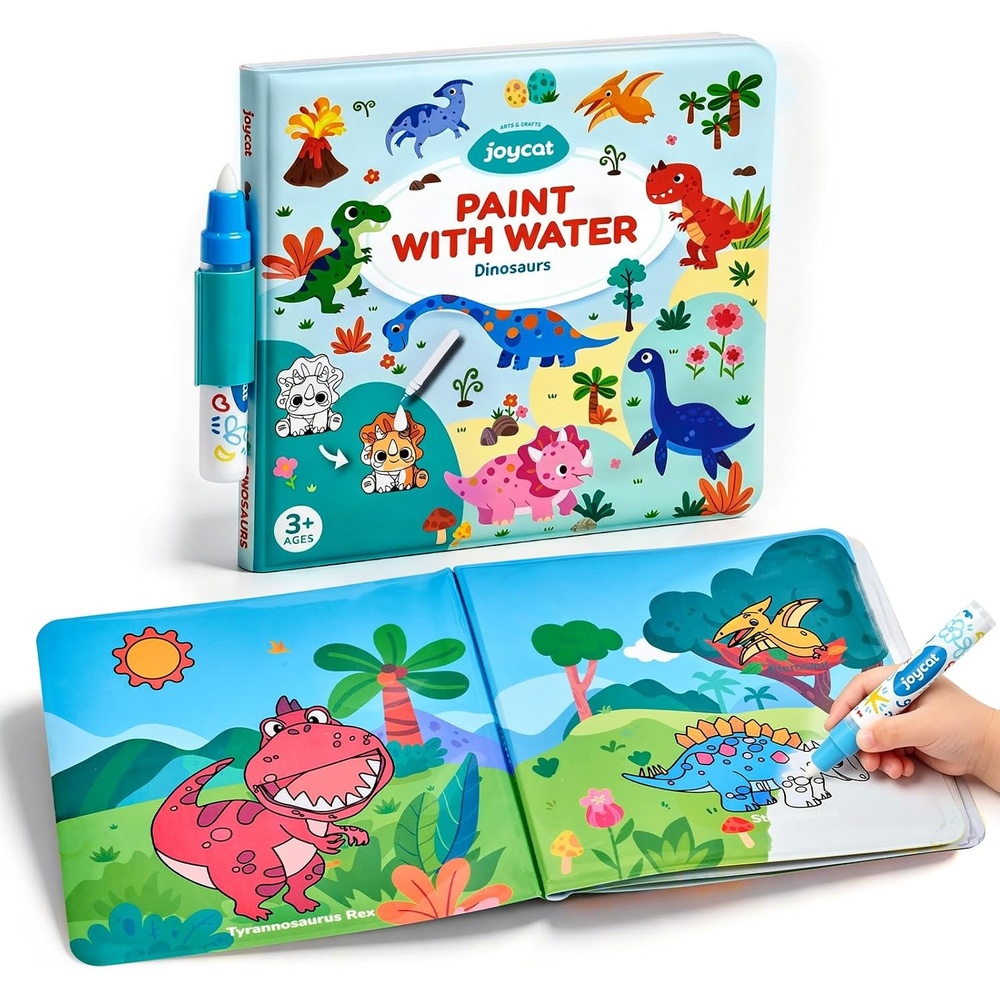 JoyCat Ocean Water Coloring Book for Toddlers with Water Pen(Dinosaur)
