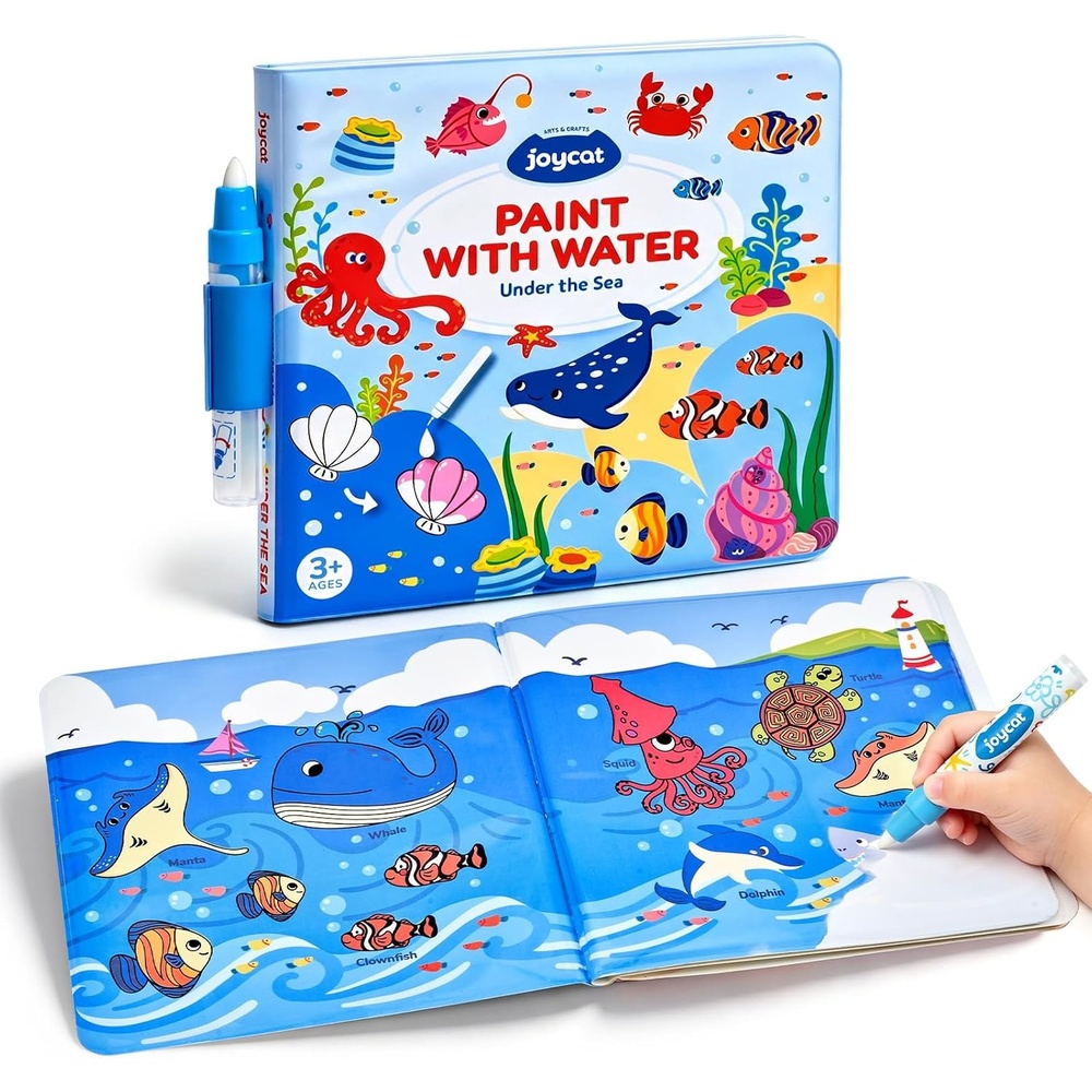 JoyCat Ocean Water Coloring Book for Toddlers with Water Pen(Ocean)