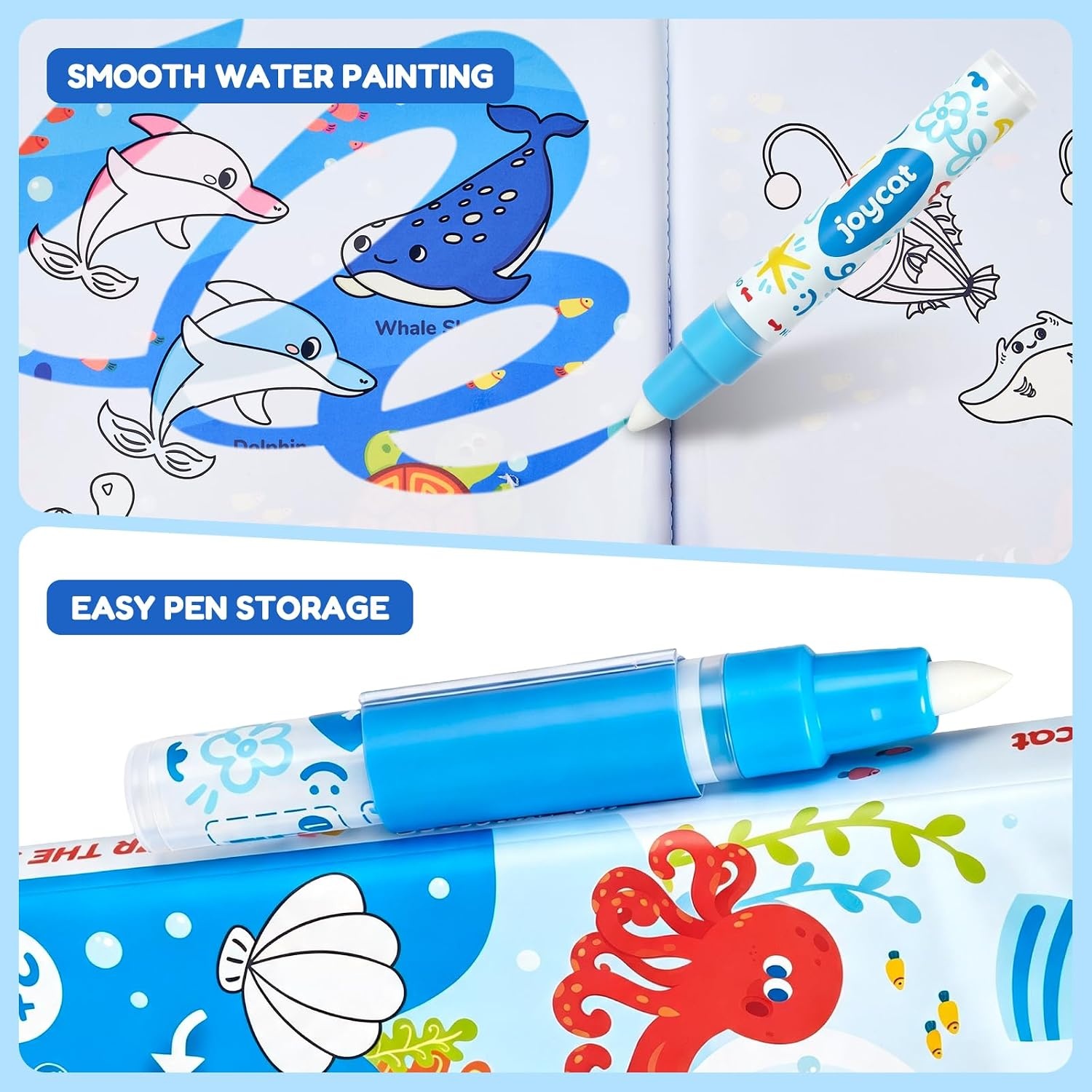JoyCat Ocean Water Coloring Book for Toddlers with Water Pen(Ocean)