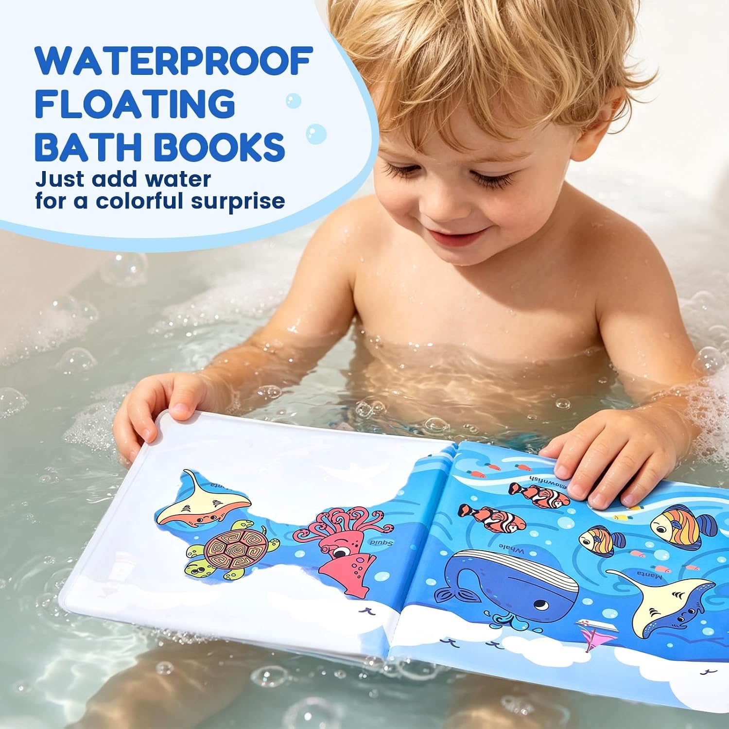 JoyCat Ocean Water Coloring Book for Toddlers with Water Pen(Ocean)