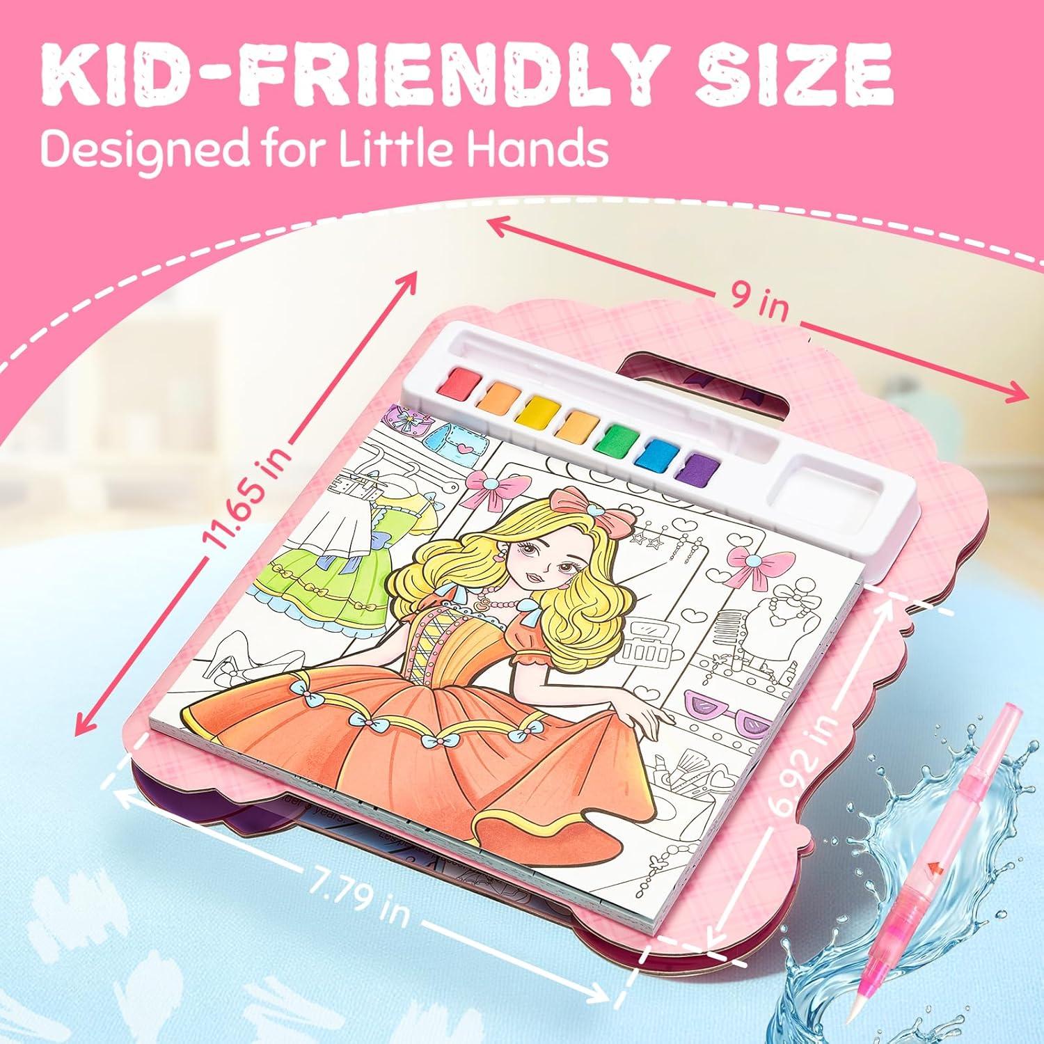 JoyCat Find & Color Paint with Water Coloring Books for Toddlers, Educational Seek and Find, No Mess Art & Craft Toy, Fun Learning Activity for Kids Ages 3-5 4-8, Gift for Girls Boys (Fashion Dress-up)(Fashion Dress-up)