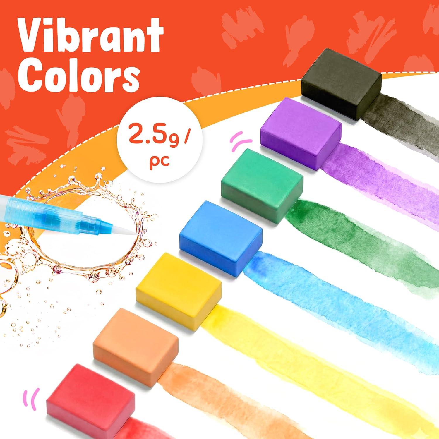 JoyCat Mix & Match Paint with Water Coloring Books, Watercolor & Sticker Activities – 150 Pcs Stickers for Kids Ages 3-8, Toddler Painting Sets Art & Craft Drawing Toy Gifts for Boys Girls (Princess)(Animals)