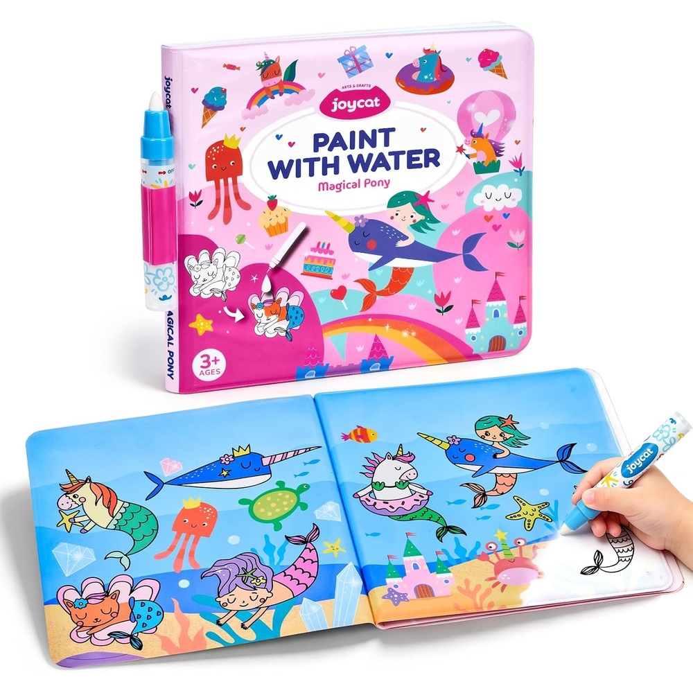 JoyCat Ocean Water Coloring Book for Toddlers with Water Pen(Unicorn)