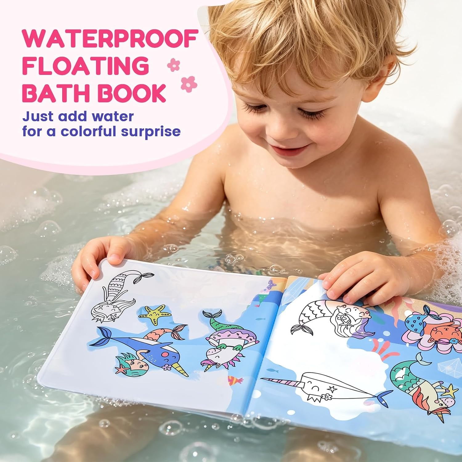 JoyCat Ocean Water Coloring Book for Toddlers with Water Pen(Unicorn)
