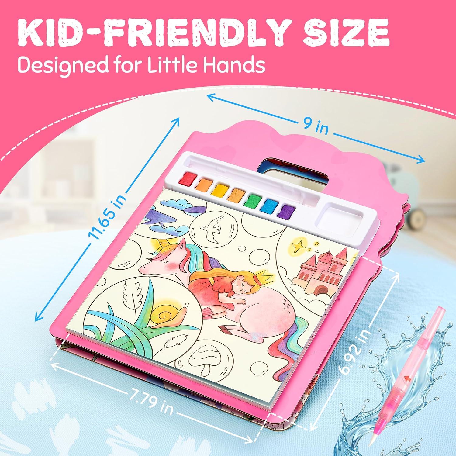 JoyCat Find & Color Paint with Water Coloring Books for Toddlers, Educational Seek and Find, No Mess Art & Craft Toy, Fun Learning Activity for Kids Ages 3-5 4-8, Gift for Girls Boys (Fashion Dress-up)(Magical Pony)
