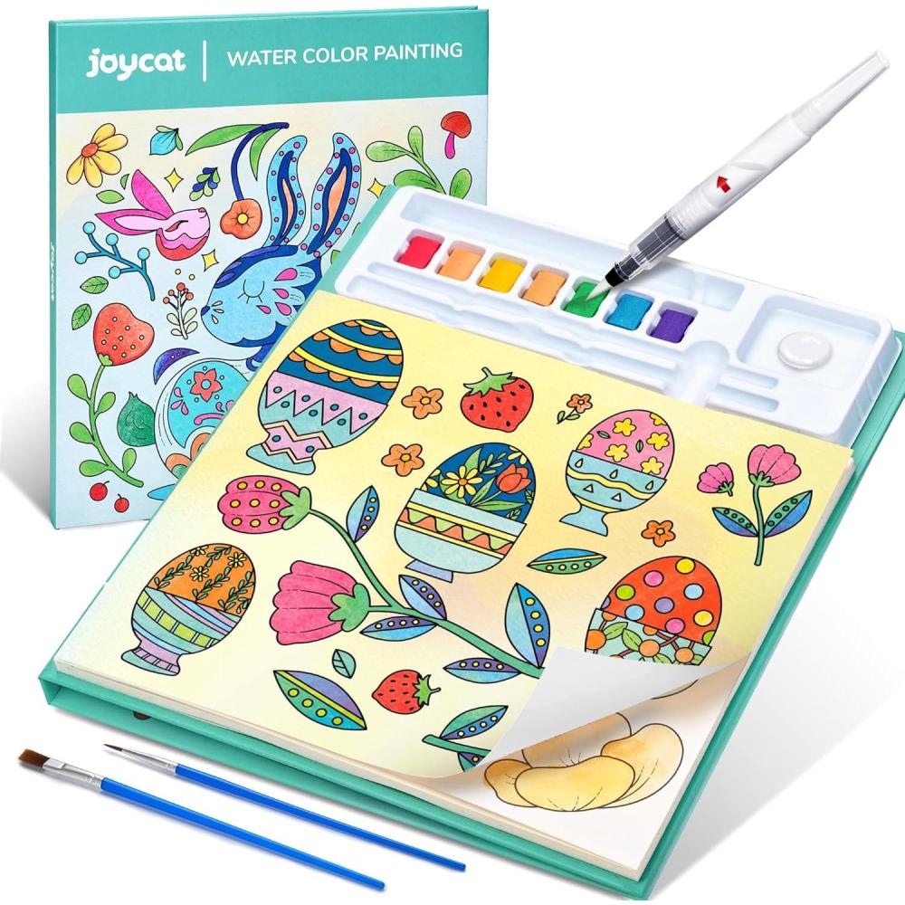 JoyCat Paint with Water Coloring Books for Toddlers, Watercolor Painting Sets for Kids Ages 3-5 4-8, Arts and Crafts Drawing Activities Toy Birthday Gift for Boys Girls (Alphabet)(Easter)