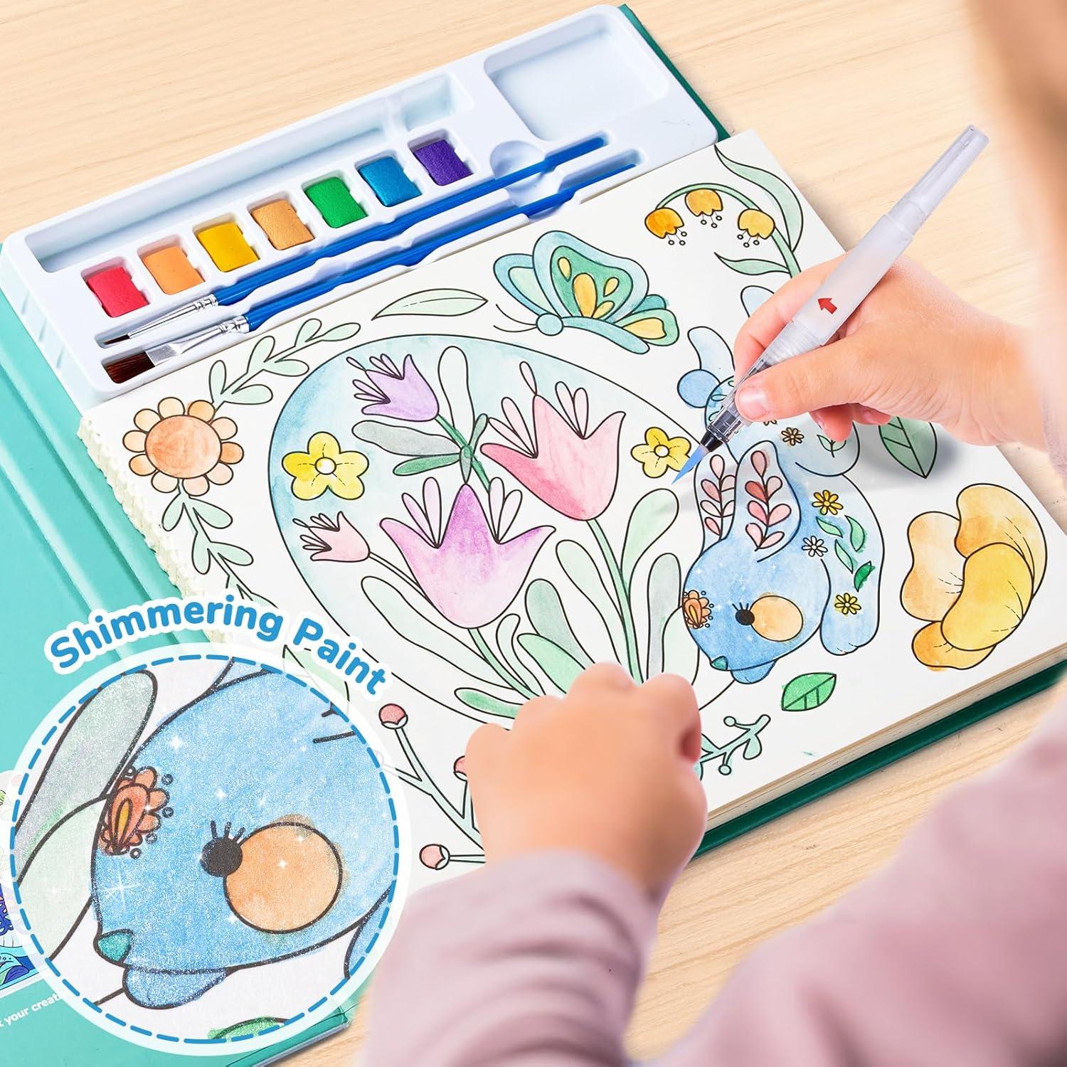 JoyCat Paint with Water Coloring Books for Toddlers, Watercolor Painting Sets for Kids Ages 3-5 4-8, Arts and Crafts Drawing Activities Toy Birthday Gift for Boys Girls (Alphabet)(Easter)