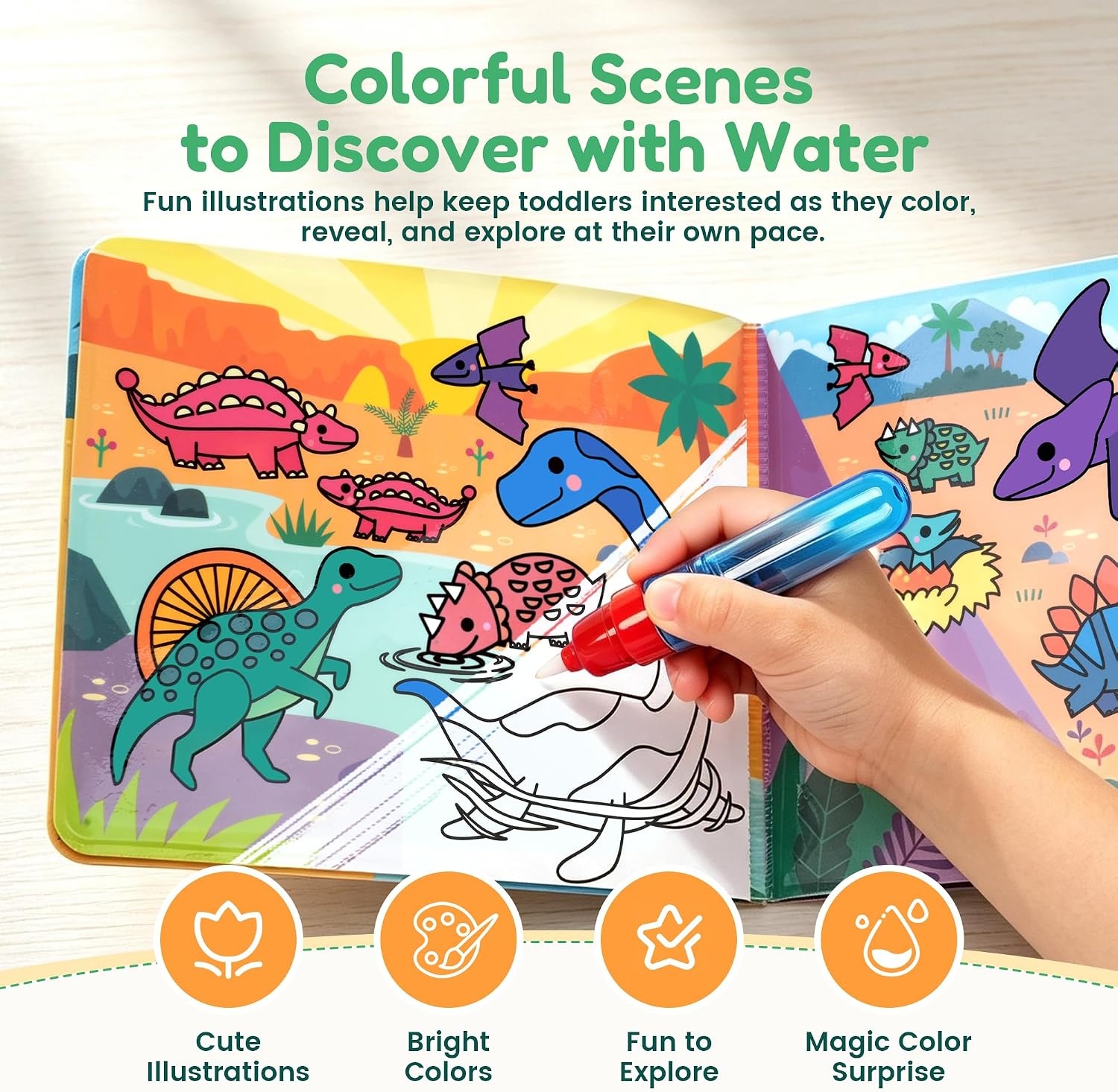 JoyCat Paint with Water Coloring Book for Toddlers, Reusable (Fairy)(1)