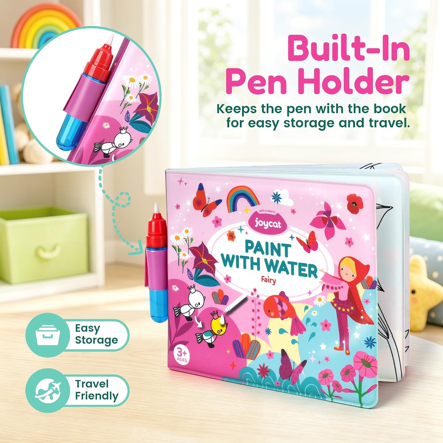 JoyCat Paint with Water Coloring Book for Toddlers, Reusable (Fairy)(1)