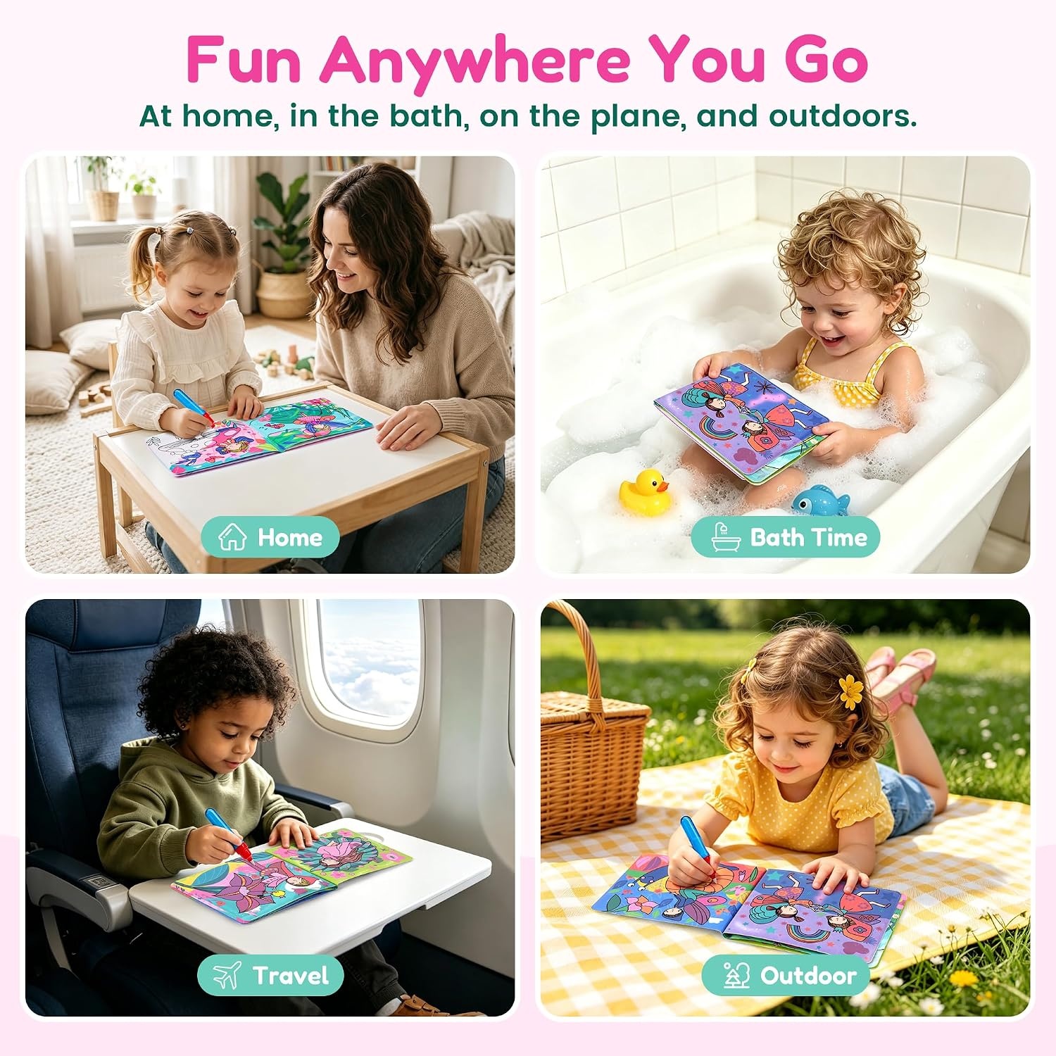 JoyCat Paint with Water Coloring Book for Toddlers, Reusable (Fairy)(1)