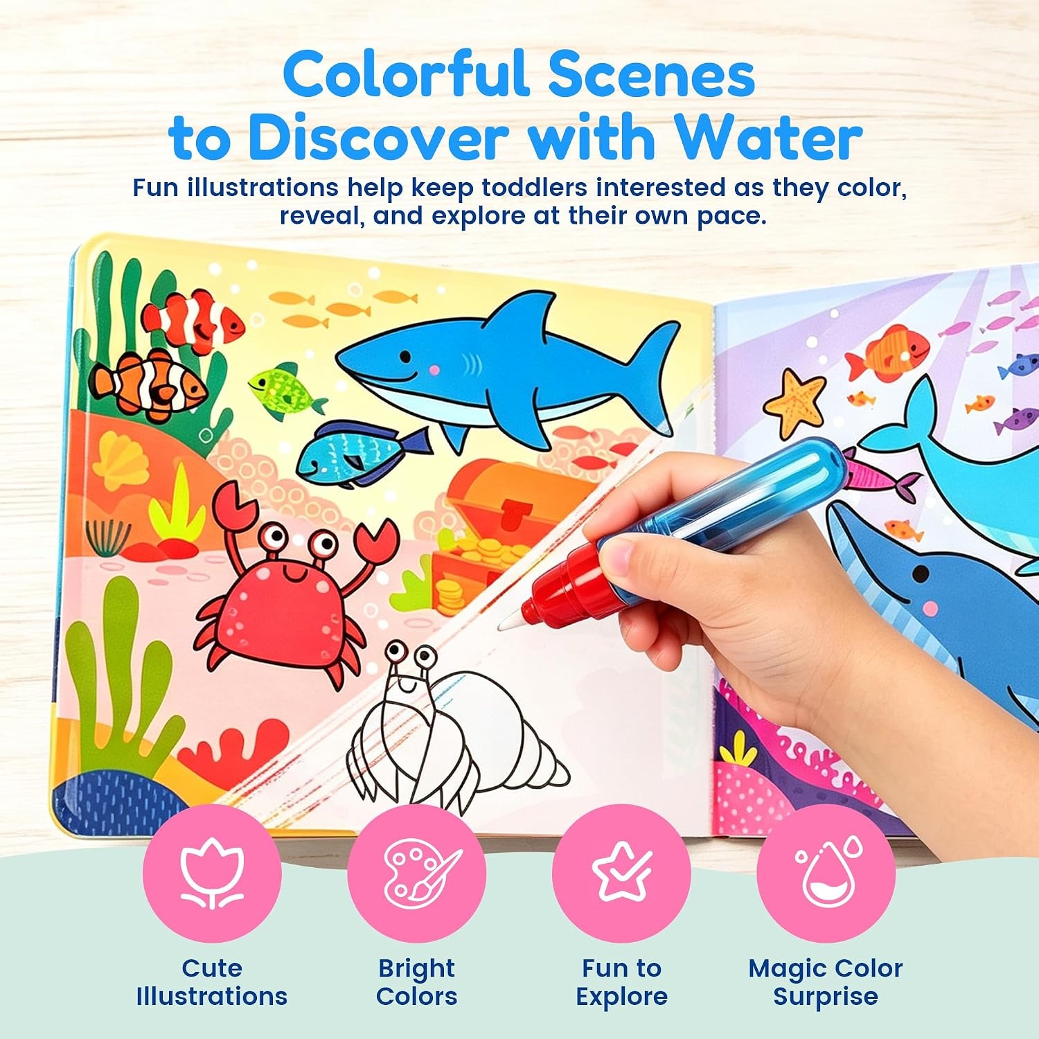 JoyCat Paint with Water Coloring Book for Toddlers, Reusable (Fairy)(1)