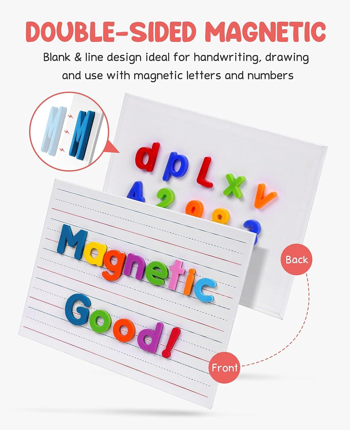 GAMENOTE 6 Pack Magnetic Dry Erase Lap Boards for Kids, 9×12 Double-Sided Lined and Blank Whiteboards with Markers & Erasers, Small Classroom and Homeschool Writing Board(12)
