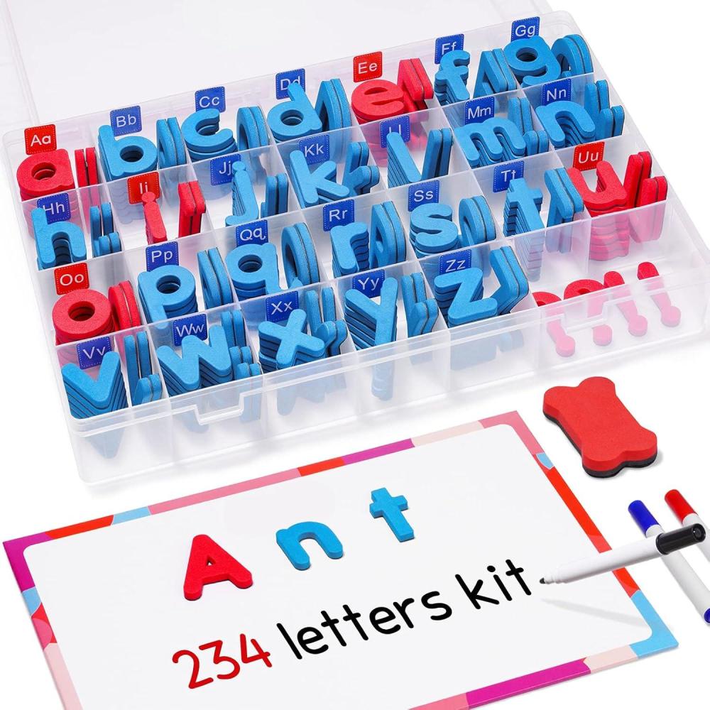 JoyNote Classroom Magnetic Letters Kit 234 Pcs with Double-Side Magnet Board – Foam Alphabet Letters for Kids Spelling and Learning