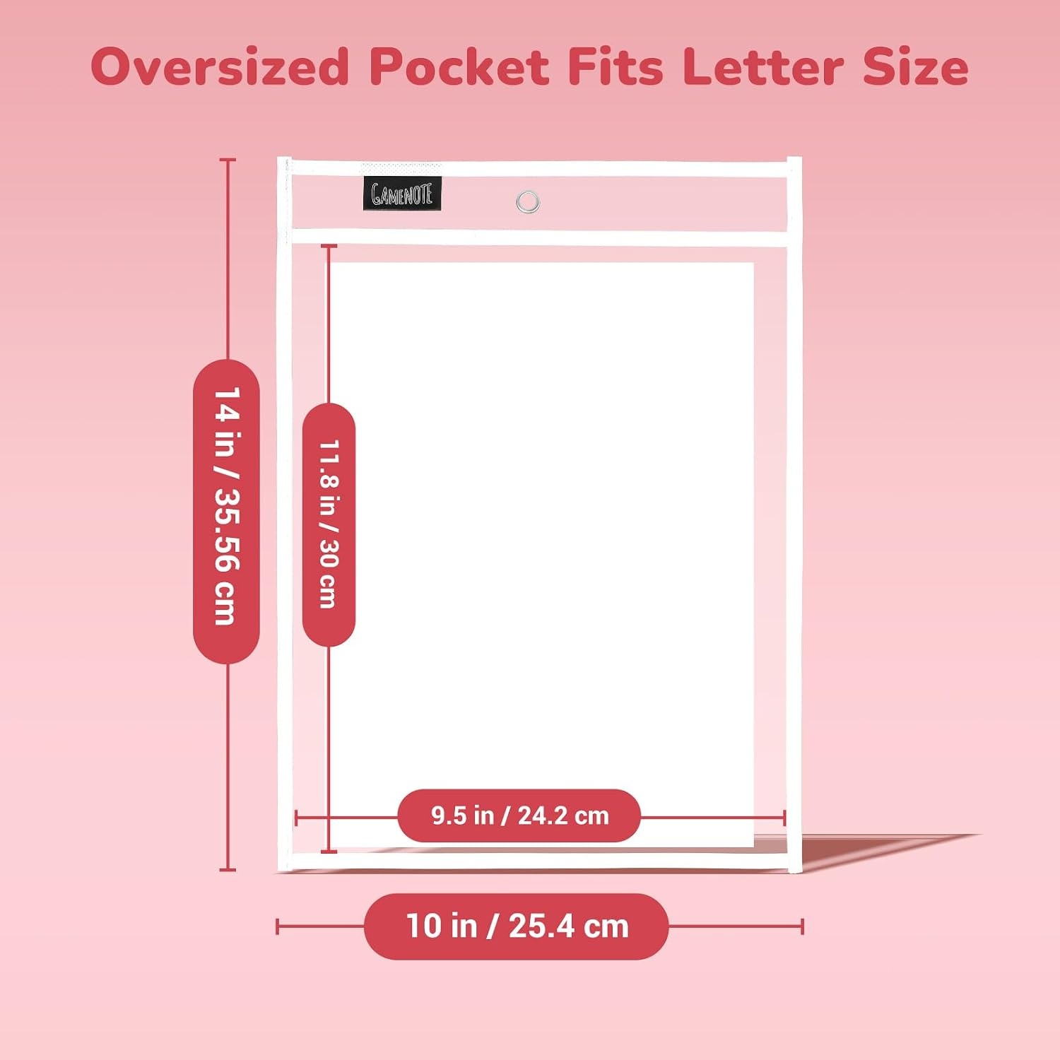 Gamenote 30 Pack White Dry Erase Pockets with 5 Rings, 10×14 Oversized Reusable Plastic Sleeves, Clear Sheet Protectors, Teacher Supplies for Classroom Organization(White)
