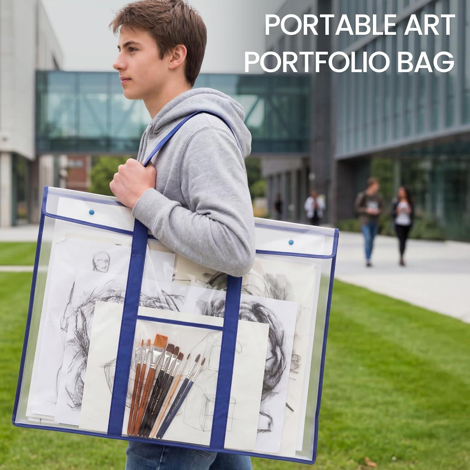 GAMENOTE 2 Pack Large Poster Storage Bag (31.5″×25.5″) Bulletin Board Holder Art Portfolio Container for Teachers Classroom Organization(3)
