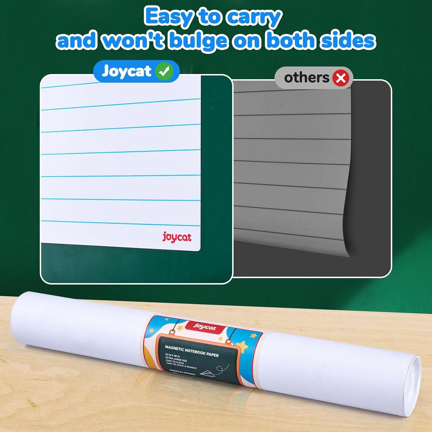 JoyCat Giant Magnetic Dry Erase Notebook Paper, 22″ L x 28″ H Handwriting Lined White Board for Classroom Must Haves,Whiteboard Accessories for Homeschool Teaching Supplies
