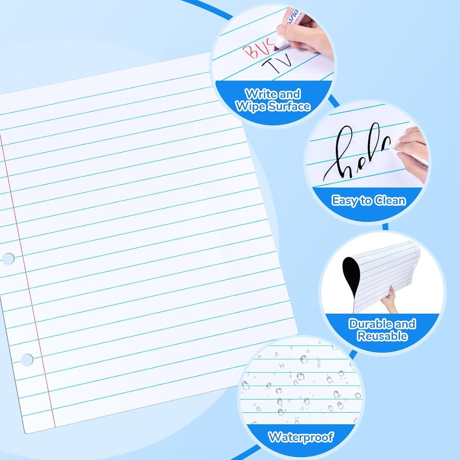 JoyCat Giant Magnetic Dry Erase Notebook Paper, 22″ L x 28″ H Handwriting Lined White Board for Classroom Must Haves,Whiteboard Accessories for Homeschool Teaching Supplies
