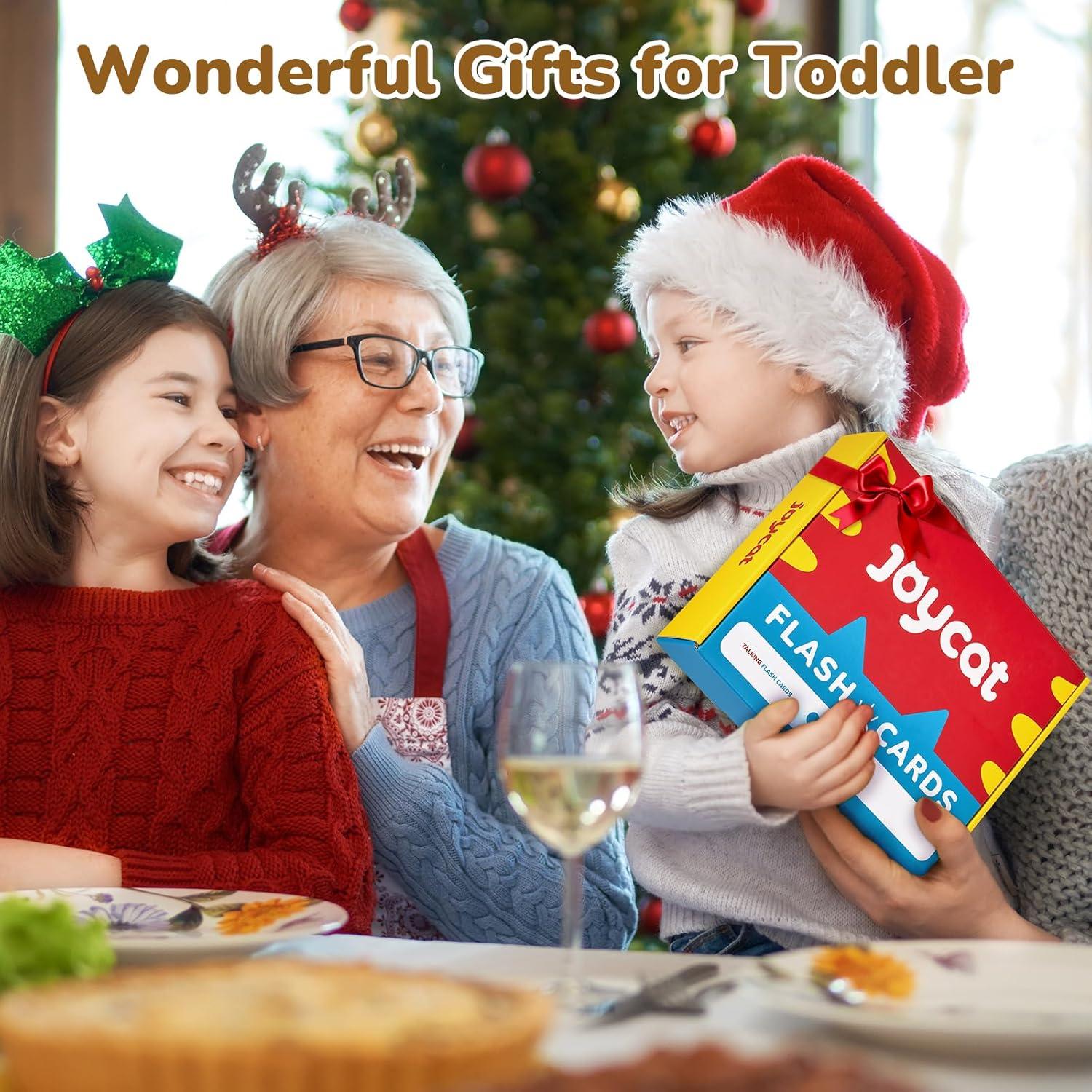 JoyCat Talking Flash Cards for Toddlers 3-5, 314 Words with Durable Thick Cards & Clear Audio, Easy to Slide in and Out, Speech Therapy Toys, Birthday Gifts for Boys Girls(454 Words Bilingual-Blue)