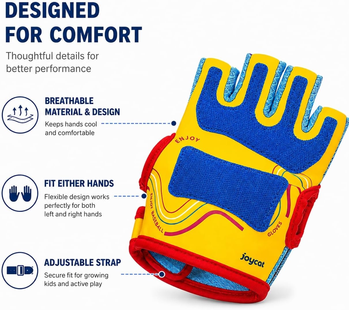 JoyCat Toss and Catch Ball Game with 4 Adjustable Gloves, 4 Soft Sticky Balls & Carry Bag, Toddler Baseball Glove Set, Outdoor Toys for Kids Ages 3-12, Family Backyard Beach Camping Games Gift(4 Gloves Set)